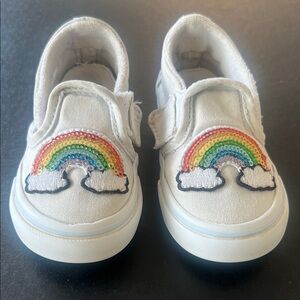 🌈🌤️VANS KIDS VELCRO SNEAKERS W/RAINBOW SEQUINS EMBROIDERY🌤️🌈